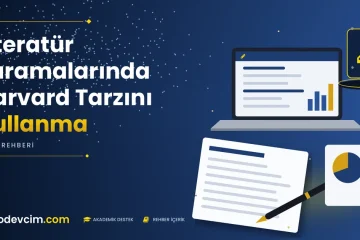Literatür Taramalarında Harvard Tarzını Kullanma  Ödevcim kapak görseli kalem simgeli akademik belge illüstrasyonu