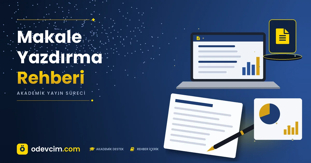Makale yazdırma rehberi  Ödevcim kapak görseli makale sayfası simgeli akademik belge illüstrasyonu