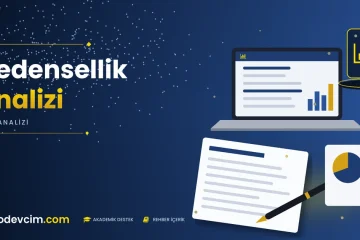 Nedensellik Analizi  Ödevcim kapak görseli grafik simgeli akademik belge illüstrasyonu