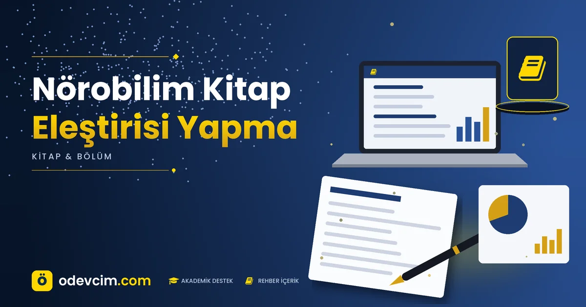 Nörobilim Kitap Eleştirisi Yapma – Ödevcim kapak görseli, kitap simgeli akademik belge illüstrasyonu