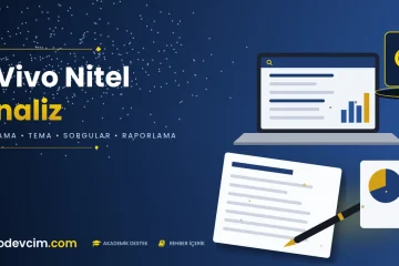 NVivo nitel analiz rehberi  Ödevcim kapak görseli görüşme kodlama ve tema haritası illüstrasyonu