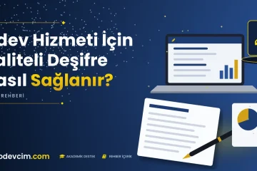 Ödev Hizmeti İçin Kaliteli Deşifre Nasıl Sağlanır  Ödevcim kapak görseli kalem simgeli akademik belge illüstrasyonu