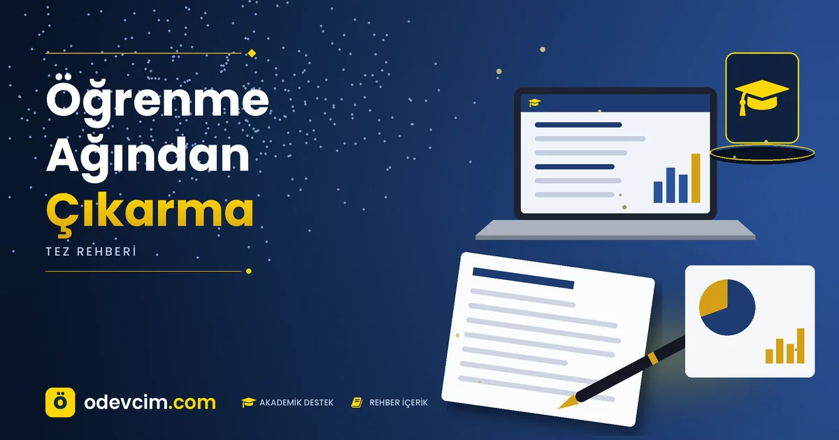 Öğrenme Ağından Çıkarma  Ödevcim kapak görseli kep simgeli akademik belge illüstrasyonu