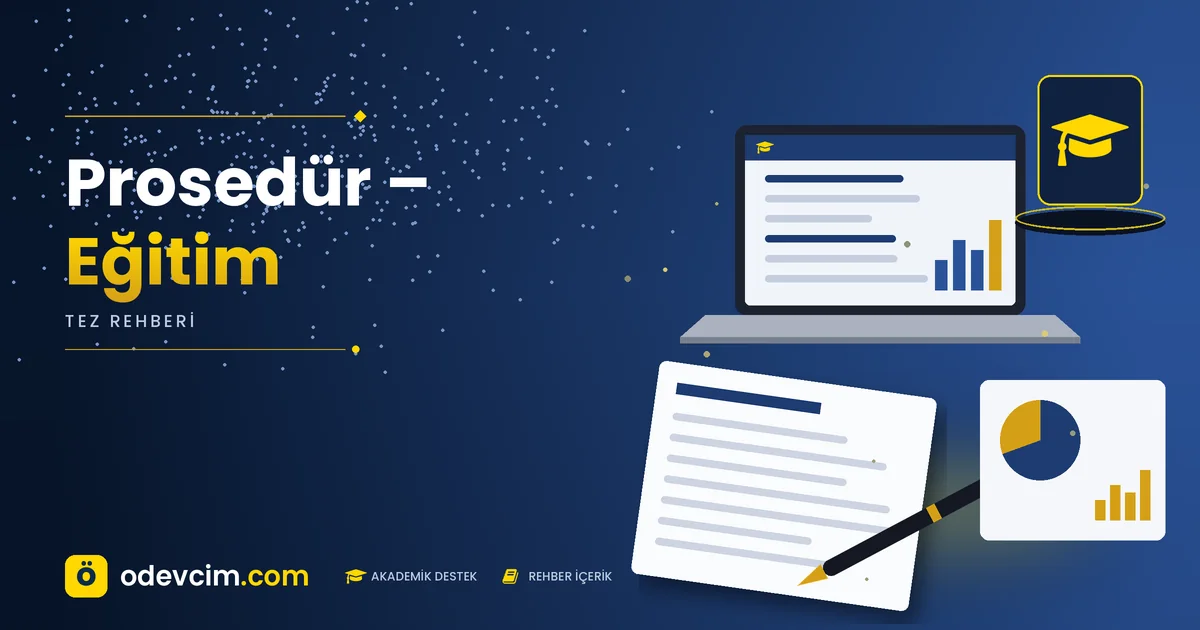Prosedür – Eğitim – Ödevcim kapak görseli, kep simgeli akademik belge illüstrasyonu