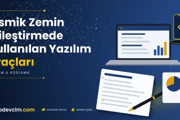 Sismik Zemin İyileştirmede Kullanılan Yazılım Araçları  Ödevcim kapak görseli kod simgeli akademik belge illüstrasyonu