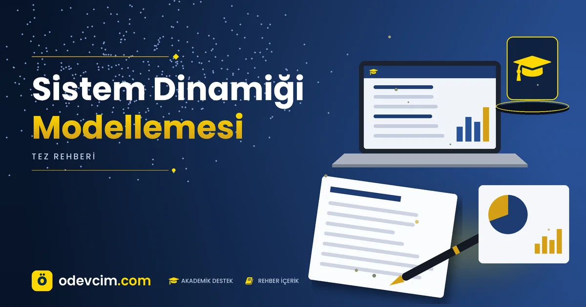 Sistem Dinamiği Modellemesi – Ödevcim kapak görseli, kep simgeli akademik belge illüstrasyonu