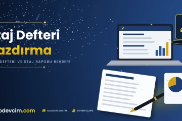 Staj defteri yazdırma rehberi  Ödevcim kapak görseli kalem simgeli staj defteri illüstrasyonu