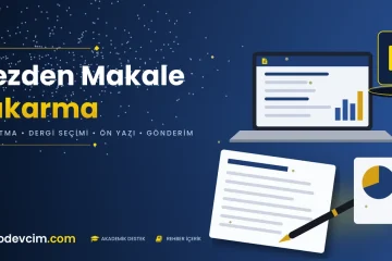 Tezden makale çıkarma rehberi  Ödevcim kapak görseli tez dosyası ve dergi makalesi illüstrasyonu