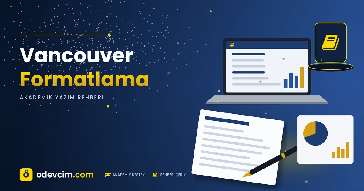 Vancouver formatlama – Ödevcim kapak görseli, tıp ve sağlık bilimleri kaynakça rehberi illüstrasyonu