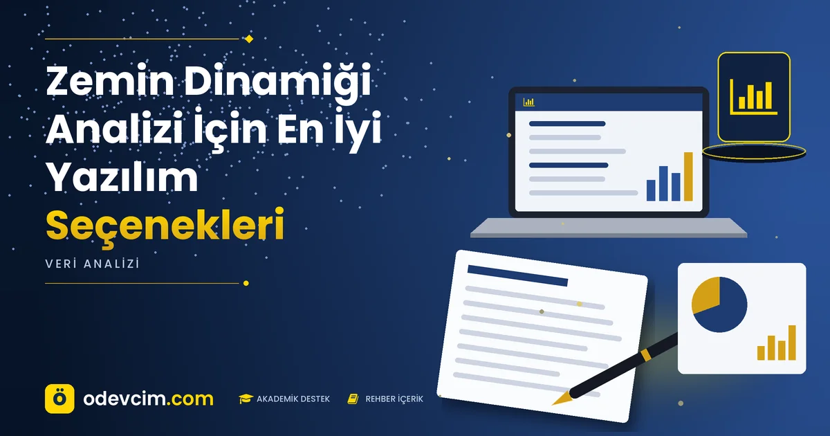 Zemin Dinamiği Analizi İçin En İyi Yazılım Seçenekleri – Ödevcim kapak görseli, grafik simgeli akademik belge illüstrasyonu